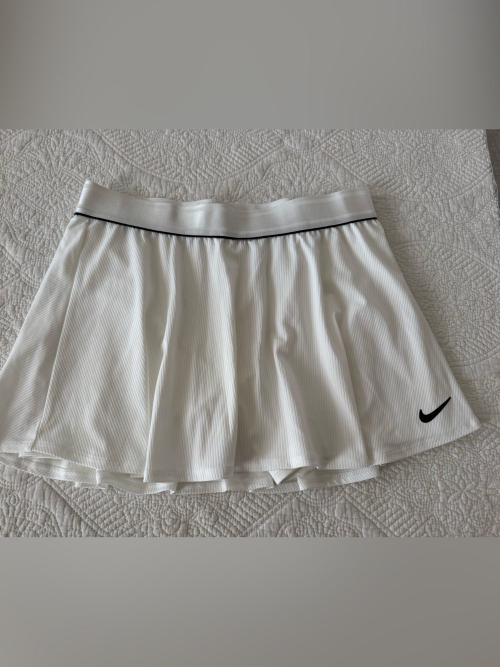 Nike White Tennis Skirt with Black Swoosh